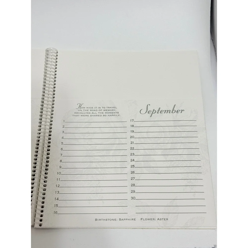 Hallmark Special People to Remember Greeting Card Organizer Floral Spiral Book